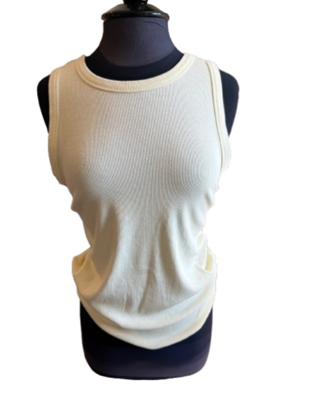 Sleeveless Ribbed Tank Top - Soft Lemon
